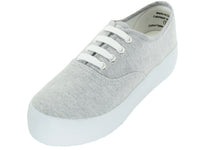 U777L - Women's Lace Up Platform Canvas Shoes