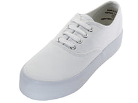 U777L - Women's Lace Up Platform Canvas Shoes