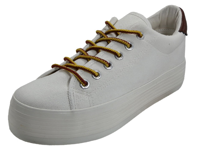 U999L - Women's Lace Up Platform Canvas Shoes