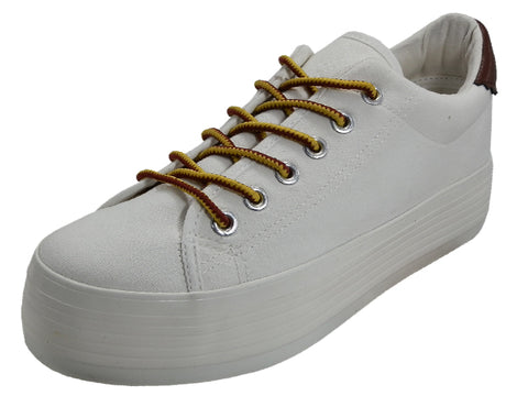 U999L - Women's Lace Up Platform Canvas Shoes