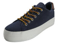 U999L - Women's Lace Up Platform Canvas Shoes Navy Colo (U999L-N) U999L-N-6TO10