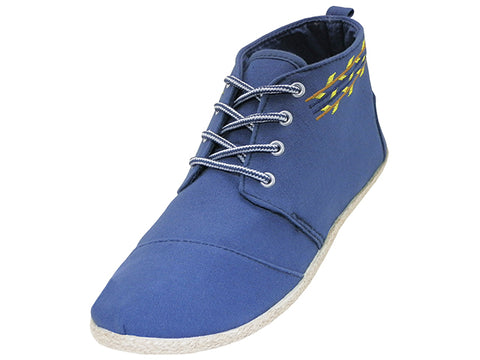 W010001L - Zapatillas de lona de caña alta "Easy USA" para mujer