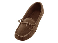 W080003 - Women's "Easy USA" Insulated Leather Upper Moccasins House Slipper