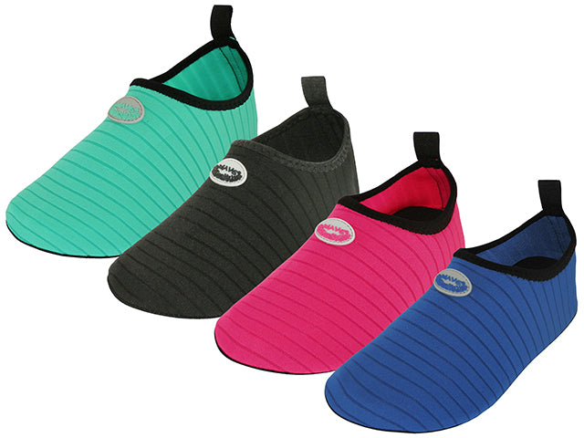 W1100L-A - Wholesale Women's "Wave" Nylon Upper Super Soft Elastic Yoga / Aqua Sock Water Shoes