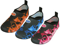 W1133L-A - Wholesale Women's "Wave" Super Soft Elastic Nylon Upper Flame Printed Yoga / Aqua Sock Water Shoes