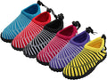 W1177L-A - Wholesale Women's "Wave" Nylon Upper With TPR. Outsole Seashell Print Water Shoes Assorted - Purple, Red, Yellow, Blue, Black & Fuchsia (W1177L-A) W1177L-A-5TO10