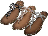 W2222L-A - Wholesale Women's "Easy USA" Rhinestone Upper Sandals