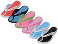 W2230L-A - Wholesale Women's "Easy USA" Soft Comfortable Sport 2 Tone Colors Rubber Thong Sandals Assorted - 6 (W2230L-A) W2230L-A-5TO10
