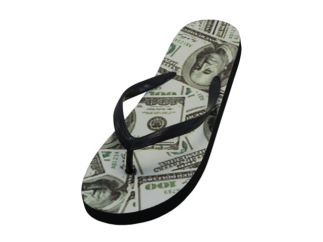 W2250 - Wholesale Women's "Easy USA" US Dollars Print on Top Flip Flop Sandals