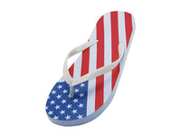 W2270 - Wholesale Women's "Easy USA" US Flag Print On Top Fip Flops Sandals