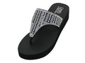 W388L - Women's "Easy USA" Rhinestone Upper Wedge Eva Sandals Black/Silver (W388L-BS) W388L-BS-5TO10