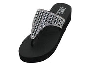 W388L - Women's "Easy USA" Rhinestone Upper Wedge Eva Sandals