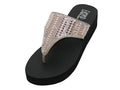 W388L - Women's "Easy USA" Rhinestone Upper Wedge Eva Sandals Rose Gold (W388L-RG) W388L-RG-5TO10