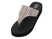 W388L - Women's "Easy USA" Rhinestone Upper Wedge Eva Sandals