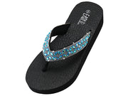 W477L - Wholesale Women's Rhinestone Sandals (Blue)