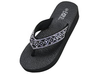 W577L-BS - Wholesale Women's Rhinestone Sandals (Black-Silver)