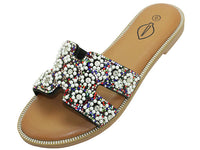 W6225L Lady Rhinestone Sandal - Wholesale Women's Rhinestone Slide Sandals