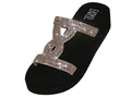 W633L - Women's "Easy USA" Rhinestone Upper Wedge Sandals Rose Gold (W633L-RG) W633L-RG-5TO10
