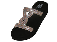 W633L - Women's "Easy USA" Rhinestone Upper Wedge Sandals