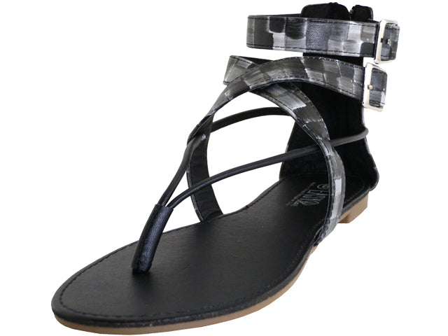 W6400L-B - Sandalias de tiras cruzadas tipo gladiador para mujer "Easy USA" al por mayor