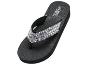 W677L-S - Wholesale Women's Rhinestone Sandals (Silver)