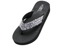 W677L-S - Wholesale Women's Rhinestone Sandals (Silver)