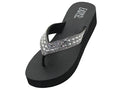 W688L - Women's "Easy USA" Rhinestone Upper Wedge Sandals Silver (W688L-S) W688L-S-6TO11