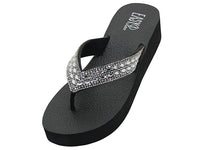 W688L - Women's "Easy USA" Rhinestone Upper Wedge Sandals