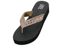 W688L - Women's "Easy USA" Rhinestone Upper Wedge Sandals