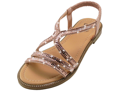 W7337L - Women's "Easy USA" Rhinestone Upper Fancy Sandals