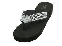 W755L-BB - Wholesale Women's "Easy USA" Wedge Rhinestone Upper Thong Sandals