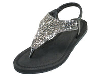 W7902L - Women's "Easy USA" Rhinestone Upper Comfortable Sandals