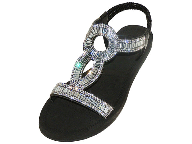 W7903L - Women's "Easy USA" Rhinestone Upper Comfortable Sandals