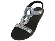 W7903L - Women's "Easy USA" Rhinestone Upper Comfortable Sandals