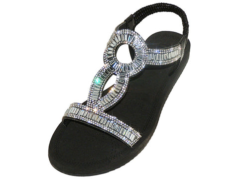 W7903L - Women's "Easy USA" Rhinestone Upper Comfortable Sandals