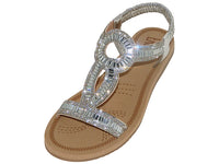 W7903L - Women's "Easy USA" Rhinestone Upper Comfortable Sandals