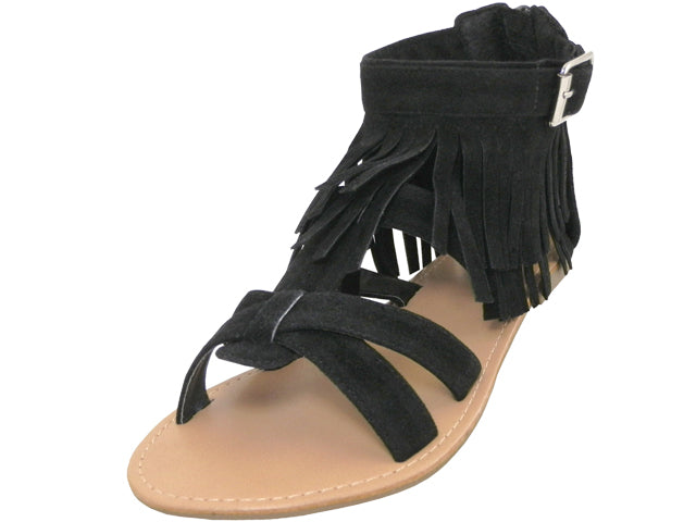 W8100L - Women's "Easy USA" Suede Gladiator Fringe Sandals