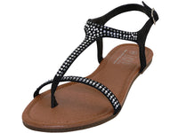 W8303L - Women's "Easy USA" Rhinestone Upper Comfortable Thong Sandals