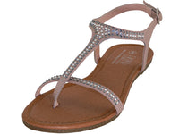 W8303L - Women's "Easy USA" Rhinestone Upper Comfortable Thong Sandals