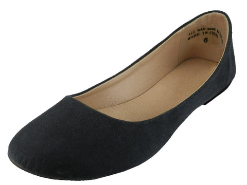 W8600L - Women's "Easy USA" Micro Suede Upper Stylish Ballet Flat Shoes
