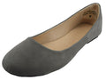 W8600L - Women's "Easy USA" Micro Suede Upper Stylish Ballet Flat Shoes Gray (W8600L-G) W8600L-G-5TO10