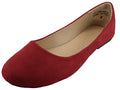 W8600L - Women's "Easy USA" Micro Suede Upper Stylish Ballet Flat Shoes Maroon (W8600L-M) W8600L-M-5TO10