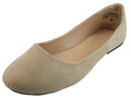W8600L - Women's "Easy USA" Micro Suede Upper Stylish Ballet Flat Shoes Nude (W8600L-C) W8600L-C-5TO10