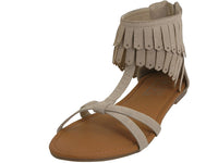 W8800L - Women's "Easy USA" Suede Cross Strap Fringe Sandals