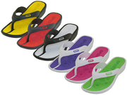 W8830L-A - Wholesale Women's "Easy USA" Soft Comfortable 2 Tone Color Mid-Heel Rubber Thong Sandal