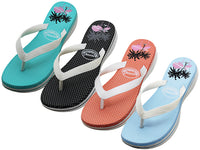 W8870L-A - Wholesale Women's "Wave" Super Soft Rubber Thong sandals