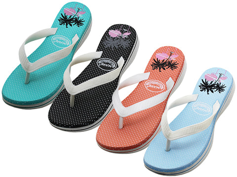 W8870L-A - Wholesale Women's "Wave" Super Soft Rubber Thong sandals