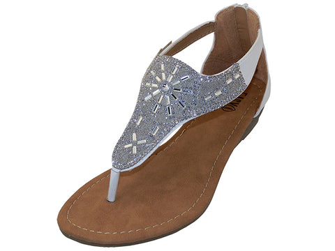 W8905LW - Wholesale Women's "Easy USA" Rhinestone Upper Sandals