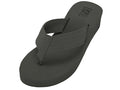 W9339L - Women's "Easy USA" Fabric Upper 1½" Wedge Thong Sandals Black (W9339L-BB) W9339L-BB-5TO10