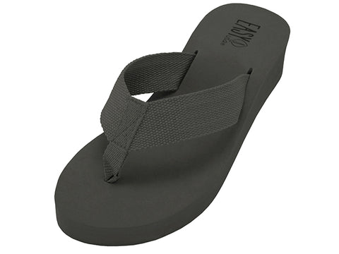 W9339L - Women's "Easy USA" Fabric Upper 1½" Wedge Thong Sandals